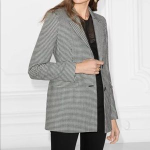 & Other Stories Black & White Houdstooth Hourglass Blazer